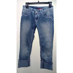 Bongo denim cuffed crop, Capri  size 5